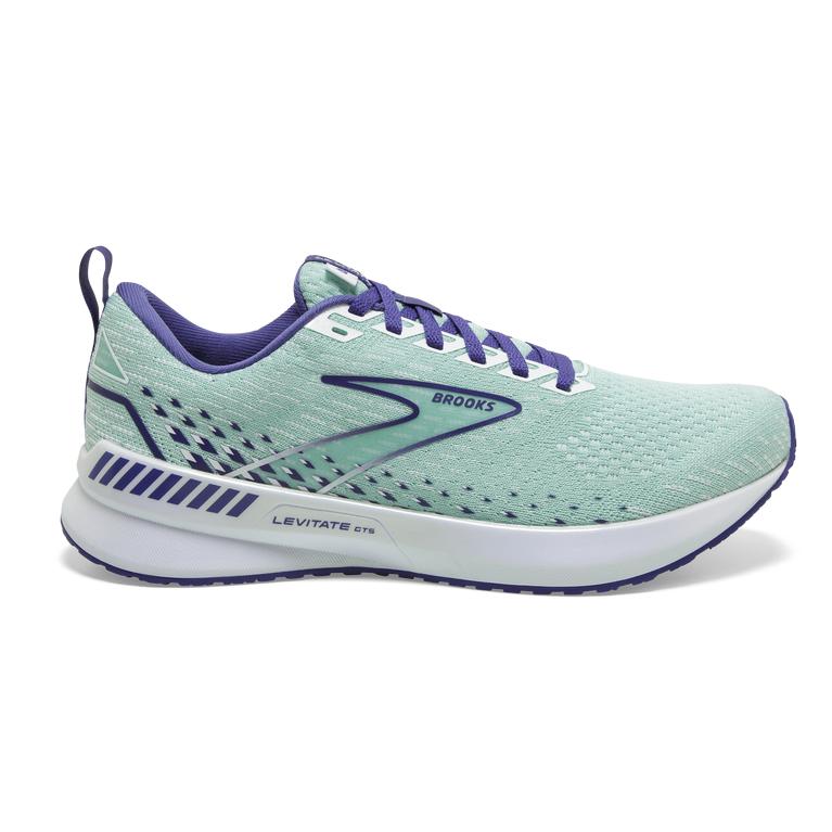 Brooks Levitate GTS 5 Springy Womens Road Running Shoes - PaleTurquoise/Yucca/Navy Blue/White - Indo